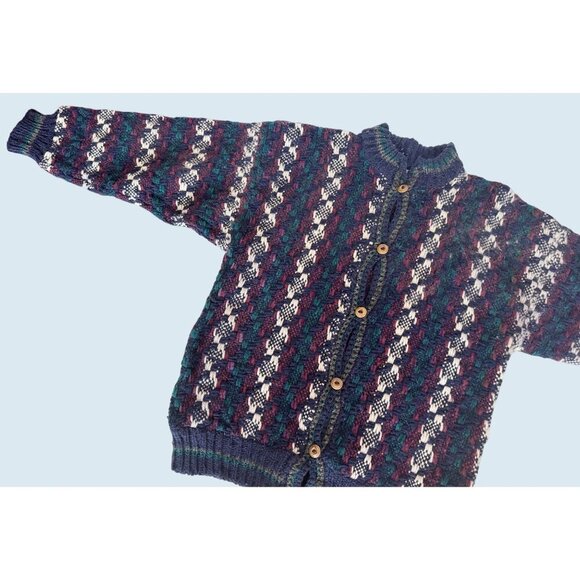 World Class, Inc Vintage Full Button Wool Oversized Sweater Sz L - Picture 5 of 8